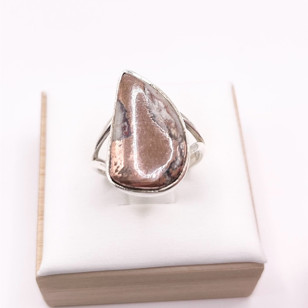 Size 6 Bronzite Jasper 825 Sterling Silver Ring - Picture 2 of 8